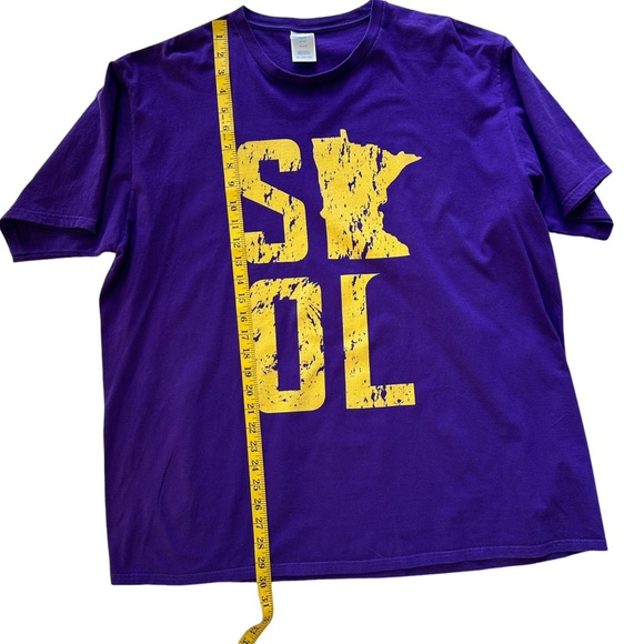 MINNESOTA VIKINGS SKOL tshirt short sleeve purple and gold letters Men's 2XL - Picture 3 of 8